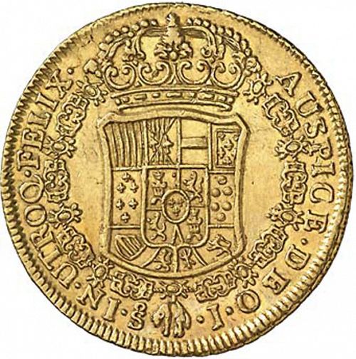 4 Escudos Reverse Image minted in SPAIN in 1763J (1759-88  -  CARLOS III)  - The Coin Database