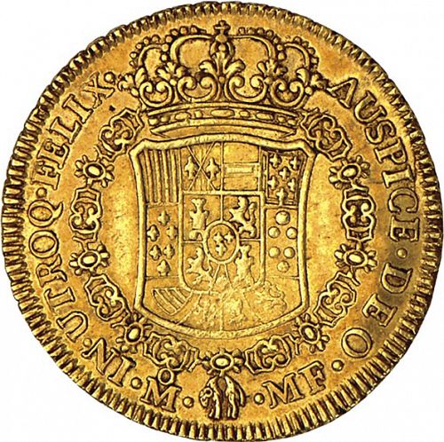 4 Escudos Reverse Image minted in SPAIN in 1765MF (1759-88  -  CARLOS III)  - The Coin Database