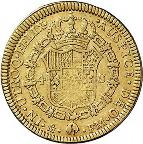 4 Escudos Reverse Image minted in SPAIN in 1772FM (1759-88  -  CARLOS III)  - The Coin Database