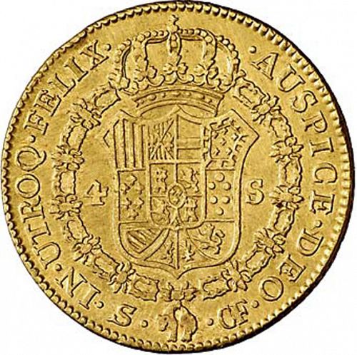 4 Escudos Reverse Image minted in SPAIN in 1773CF (1759-88  -  CARLOS III)  - The Coin Database