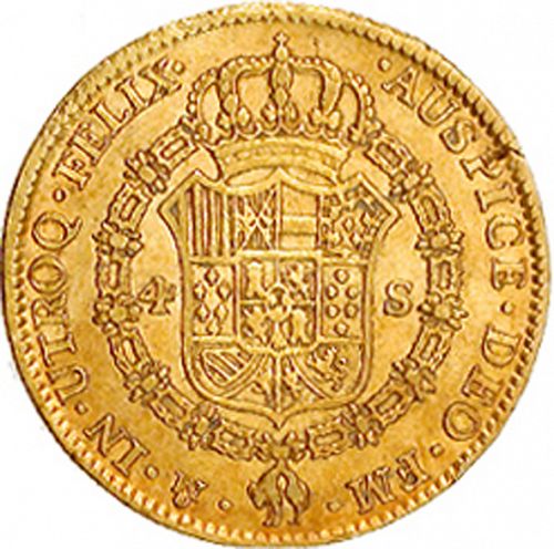 4 Escudos Reverse Image minted in SPAIN in 1774FM (1759-88  -  CARLOS III)  - The Coin Database