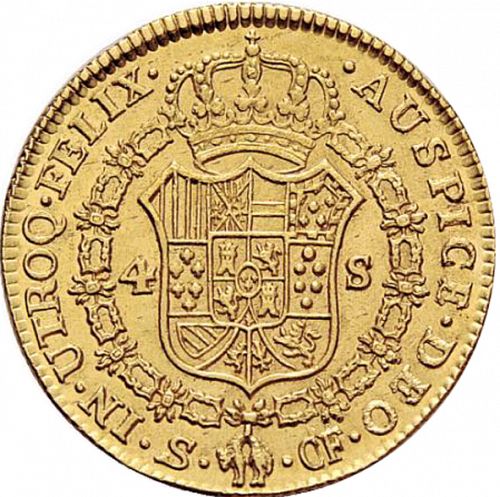 4 Escudos Reverse Image minted in SPAIN in 1775CF (1759-88  -  CARLOS III)  - The Coin Database