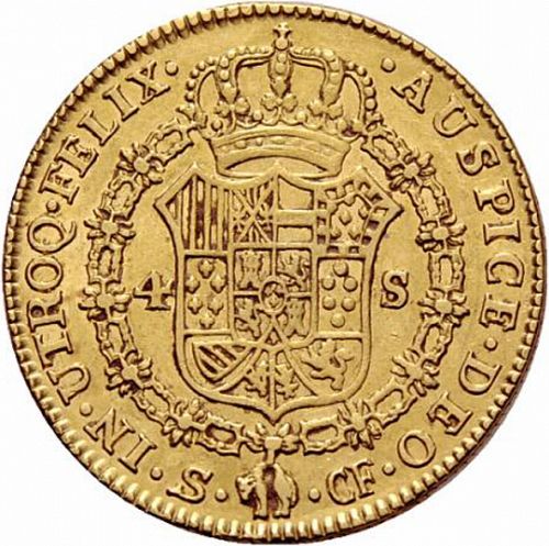 4 Escudos Reverse Image minted in SPAIN in 1776CF (1759-88  -  CARLOS III)  - The Coin Database