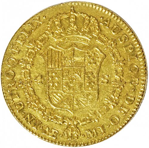 4 Escudos Reverse Image minted in SPAIN in 1778MJ (1759-88  -  CARLOS III)  - The Coin Database
