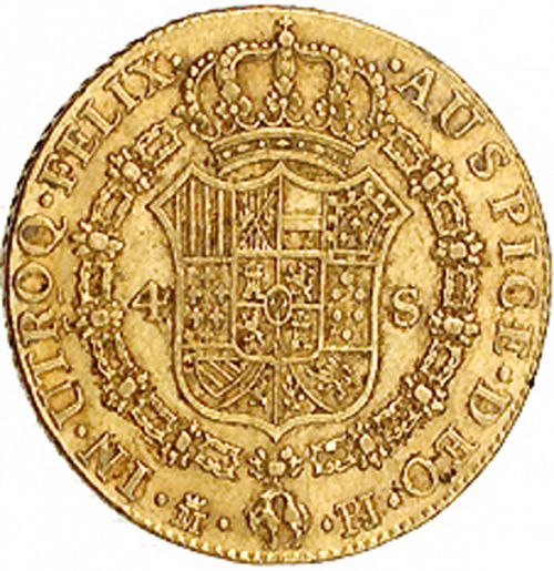 4 Escudos Reverse Image minted in SPAIN in 1778PJ (1759-88  -  CARLOS III)  - The Coin Database