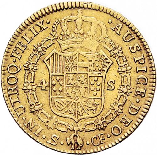 4 Escudos Reverse Image minted in SPAIN in 1779CF (1759-88  -  CARLOS III)  - The Coin Database