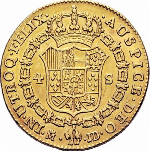 4 Escudos Reverse Image minted in SPAIN in 1783JD (1759-88  -  CARLOS III)  - The Coin Database