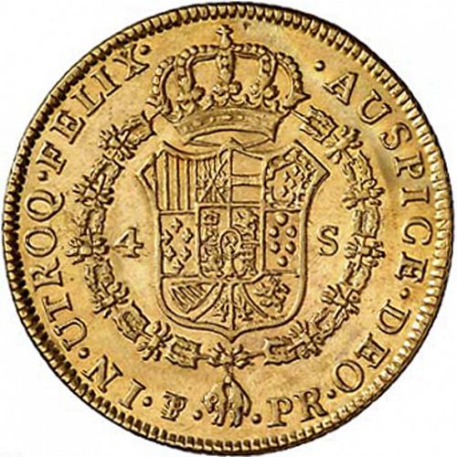 4 Escudos Reverse Image minted in SPAIN in 1783PR (1759-88  -  CARLOS III)  - The Coin Database