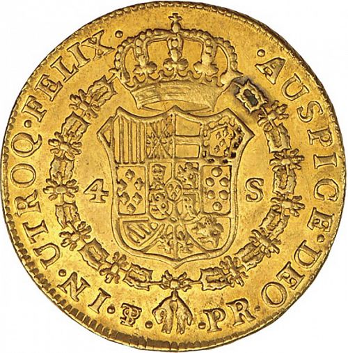 4 Escudos Reverse Image minted in SPAIN in 1784PR (1759-88  -  CARLOS III)  - The Coin Database