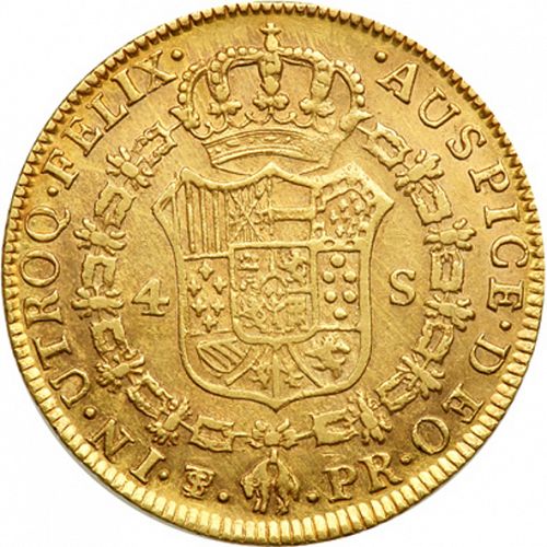 4 Escudos Reverse Image minted in SPAIN in 1785PR (1759-88  -  CARLOS III)  - The Coin Database