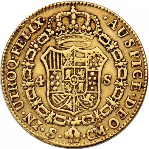 4 Escudos Reverse Image minted in SPAIN in 1787CM (1759-88  -  CARLOS III)  - The Coin Database