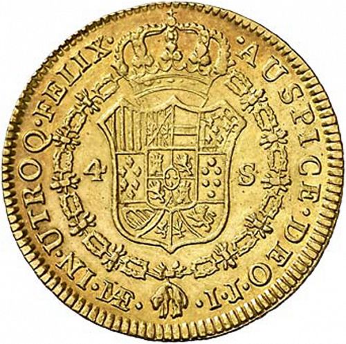 4 Escudos Reverse Image minted in SPAIN in 1787IJ (1759-88  -  CARLOS III)  - The Coin Database