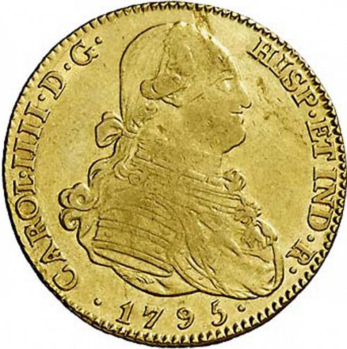 4 Escudos Obverse Image minted in SPAIN in 1795MF (1788-08  -  CARLOS IV)  - The Coin Database