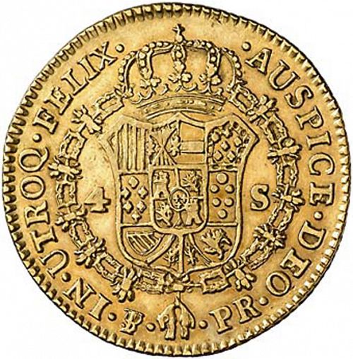 4 Escudos Reverse Image minted in SPAIN in 1791PR (1788-08  -  CARLOS IV)  - The Coin Database