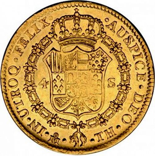 4 Escudos Reverse Image minted in SPAIN in 1808TH (1788-08  -  CARLOS IV)  - The Coin Database