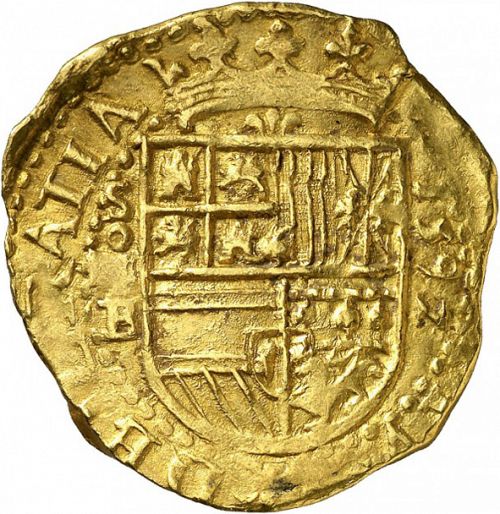 4 Escudos Obverse Image minted in SPAIN in 1592B (1556-98  -  FELIPE II)  - The Coin Database