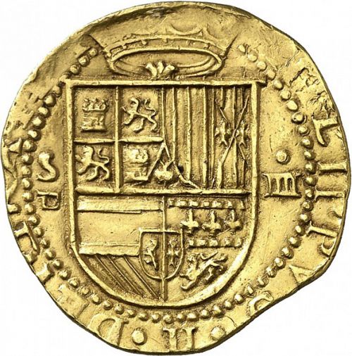 4 Escudos Obverse Image minted in SPAIN in ND/D (1556-98  -  FELIPE II)  - The Coin Database