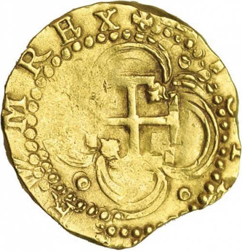4 Escudos Reverse Image minted in SPAIN in 1591D (1556-98  -  FELIPE II)  - The Coin Database