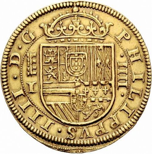 4 Escudos Obverse Image minted in SPAIN in 1651I (1621-65  -  FELIPE IV)  - The Coin Database