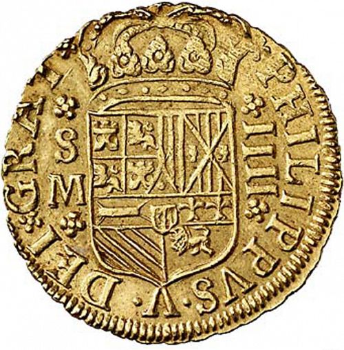 4 Escudos Obverse Image minted in SPAIN in 1701M (1700-46  -  FELIPE V)  - The Coin Database