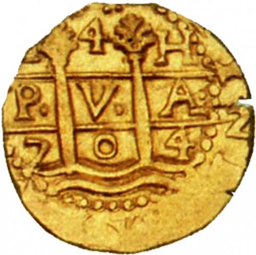 4 Escudos Obverse Image minted in SPAIN in 1704H (1700-46  -  FELIPE V)  - The Coin Database