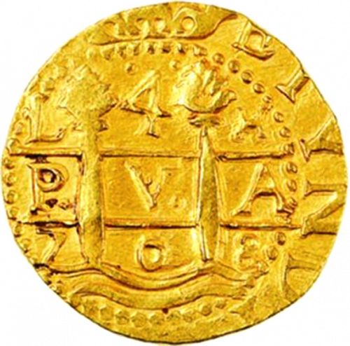 4 Escudos Obverse Image minted in SPAIN in 1708H (1700-46  -  FELIPE V)  - The Coin Database