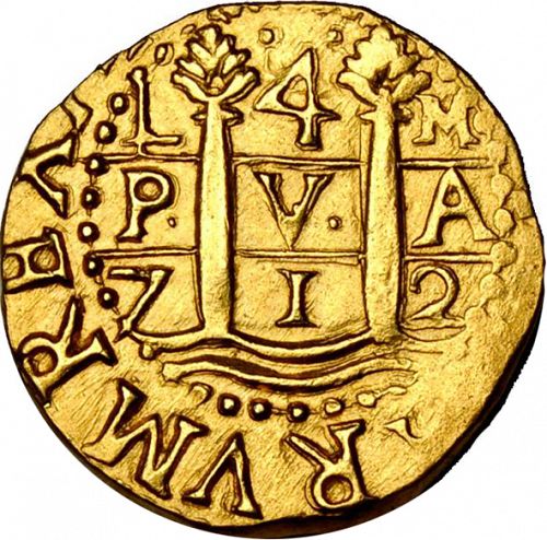 4 Escudos Obverse Image minted in SPAIN in 1712M (1700-46  -  FELIPE V)  - The Coin Database