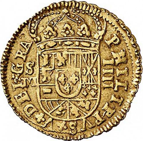 4 Escudos Obverse Image minted in SPAIN in 1715M (1700-46  -  FELIPE V)  - The Coin Database