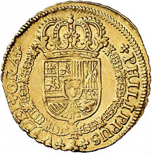 4 Escudos Obverse Image minted in SPAIN in 1721J (1700-46  -  FELIPE V)  - The Coin Database