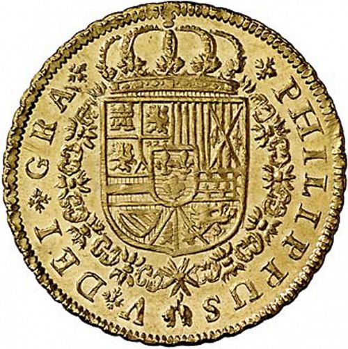 4 Escudos Obverse Image minted in SPAIN in 1723A (1700-46  -  FELIPE V)  - The Coin Database