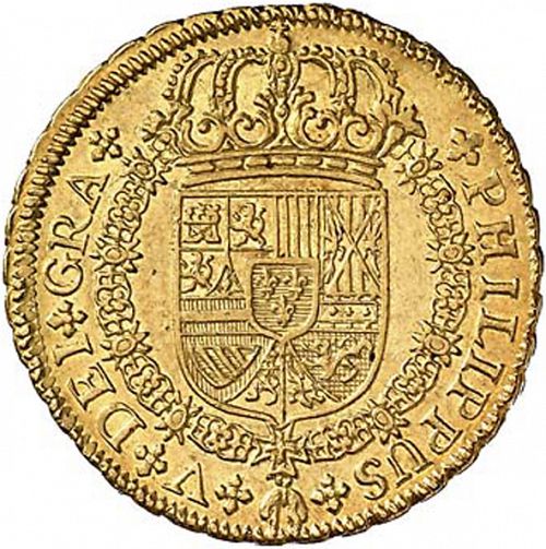 4 Escudos Obverse Image minted in SPAIN in 1729P (1700-46  -  FELIPE V)  - The Coin Database