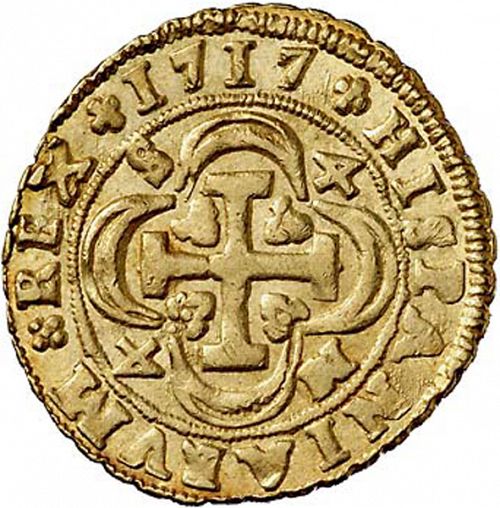 4 Escudos Reverse Image minted in SPAIN in 1717M (1700-46  -  FELIPE V)  - The Coin Database