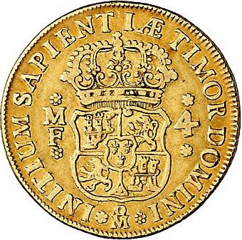 4 Escudos Reverse Image minted in SPAIN in 1738MF (1700-46  -  FELIPE V)  - The Coin Database