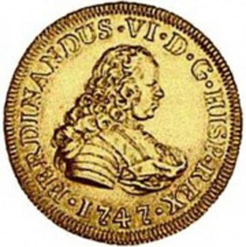 4 Escudos Obverse Image minted in SPAIN in 1747J (1746-59  -  FERNANDO VI)  - The Coin Database