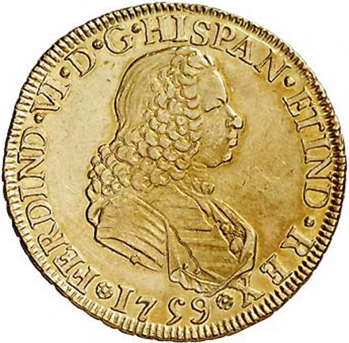 4 Escudos Obverse Image minted in SPAIN in 1759MM (1746-59  -  FERNANDO VI)  - The Coin Database