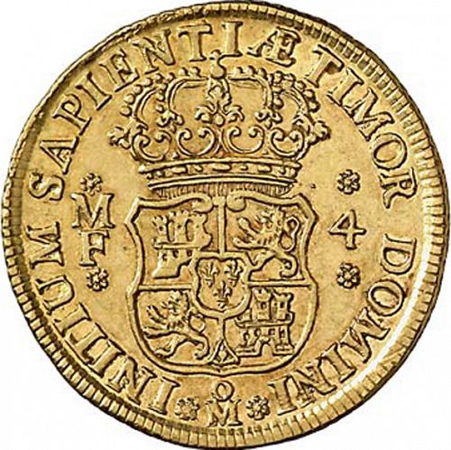4 Escudos Reverse Image minted in SPAIN in 1747MF (1746-59  -  FERNANDO VI)  - The Coin Database