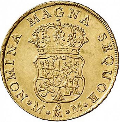 4 Escudos Reverse Image minted in SPAIN in 1756MM (1746-59  -  FERNANDO VI)  - The Coin Database