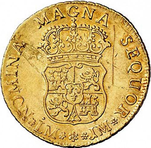 4 Escudos Reverse Image minted in SPAIN in 1758JM (1746-59  -  FERNANDO VI)  - The Coin Database