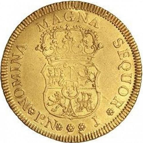4 Escudos Reverse Image minted in SPAIN in 1758J (1746-59  -  FERNANDO VI)  - The Coin Database