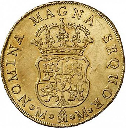 4 Escudos Reverse Image minted in SPAIN in 1759MM (1746-59  -  FERNANDO VI)  - The Coin Database