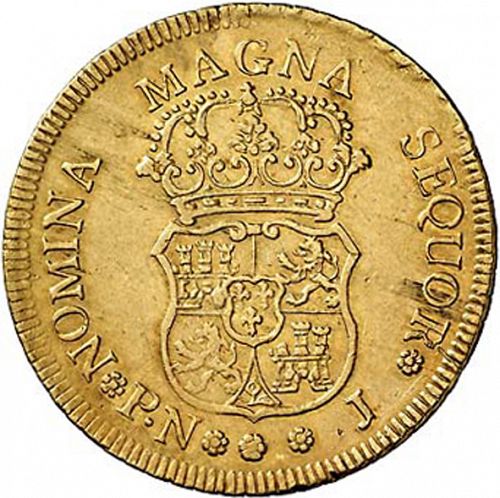 4 Escudos Reverse Image minted in SPAIN in 1760J (1746-59  -  FERNANDO VI)  - The Coin Database