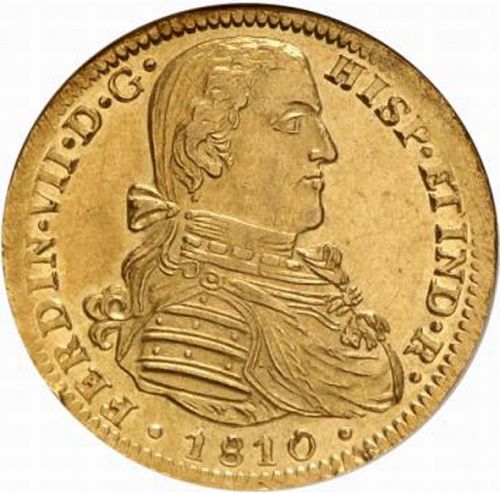 4 Escudos Obverse Image minted in SPAIN in 1810HJ (1808-33  -  FERNANDO VII)  - The Coin Database