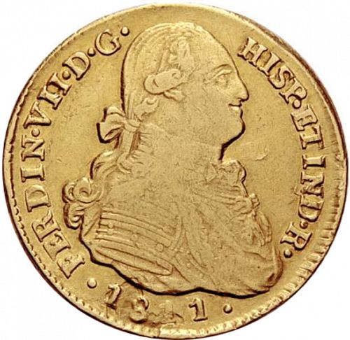 4 Escudos Obverse Image minted in SPAIN in 1811FJ (1808-33  -  FERNANDO VII)  - The Coin Database