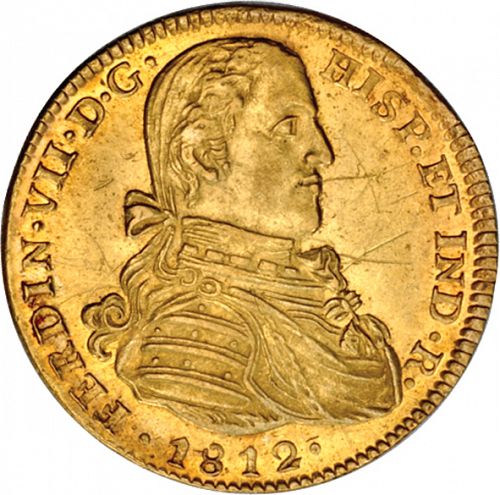 4 Escudos Obverse Image minted in SPAIN in 1812HJ (1808-33  -  FERNANDO VII)  - The Coin Database