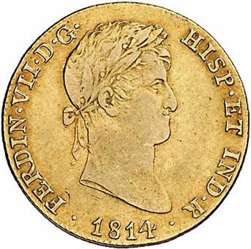 4 Escudos Obverse Image minted in SPAIN in 1814GJ (1808-33  -  FERNANDO VII)  - The Coin Database