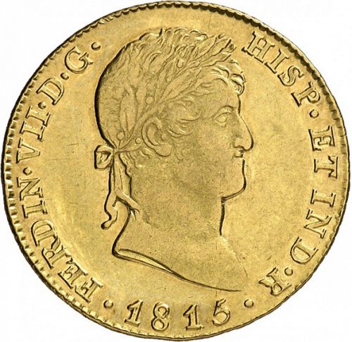 4 Escudos Obverse Image minted in SPAIN in 1815GJ (1808-33  -  FERNANDO VII)  - The Coin Database
