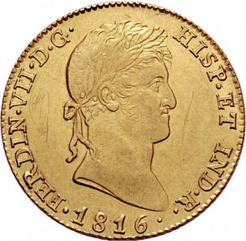 4 Escudos Obverse Image minted in SPAIN in 1816GJ (1808-33  -  FERNANDO VII)  - The Coin Database