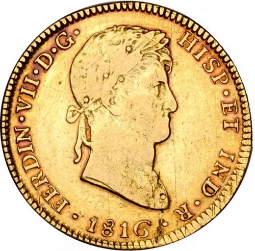 4 Escudos Obverse Image minted in SPAIN in 1816JP (1808-33  -  FERNANDO VII)  - The Coin Database