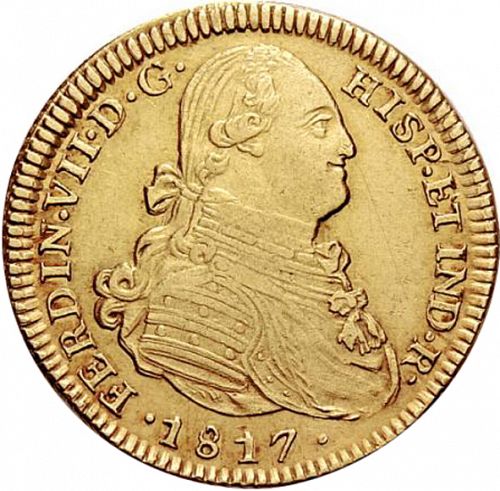 4 Escudos Obverse Image minted in SPAIN in 1817FJ (1808-33  -  FERNANDO VII)  - The Coin Database