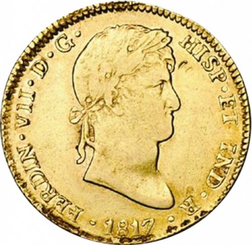 4 Escudos Obverse Image minted in SPAIN in 1817JP (1808-33  -  FERNANDO VII)  - The Coin Database